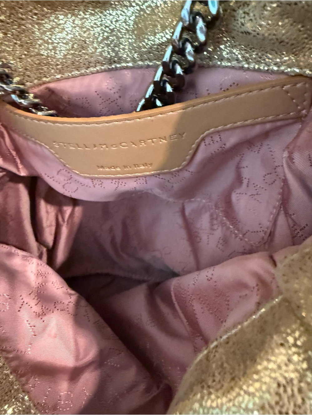 Stella McCartney Mini Metallic Gold Chain-Trim Tote Bag - Picture 5 of 8